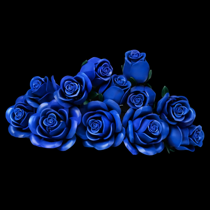 Blauw rozenboeket (608 onderdelen)
