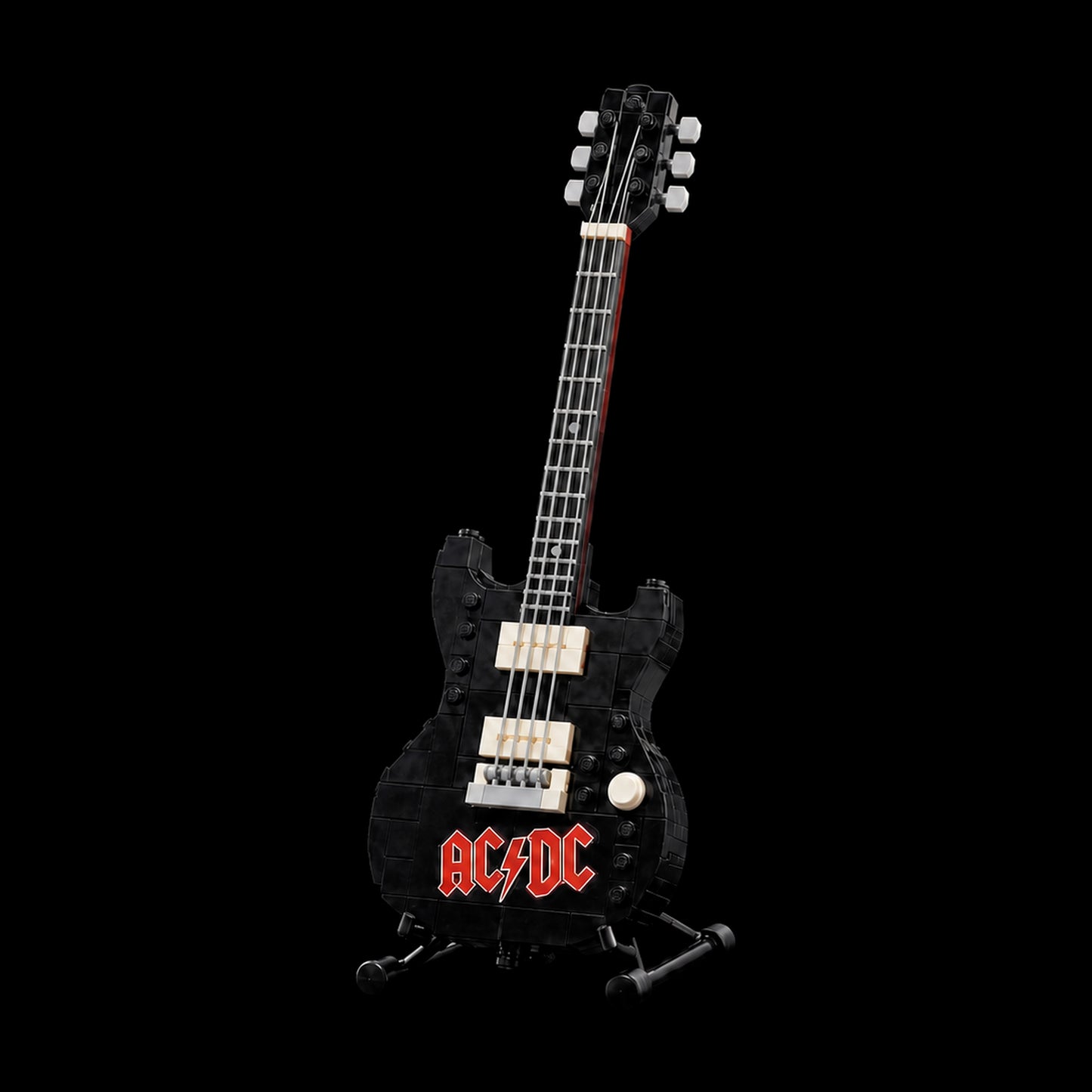 AC/DC-gitaar (350 onderdelen) - 4K Studio zwarte achtergrond (positie 2)