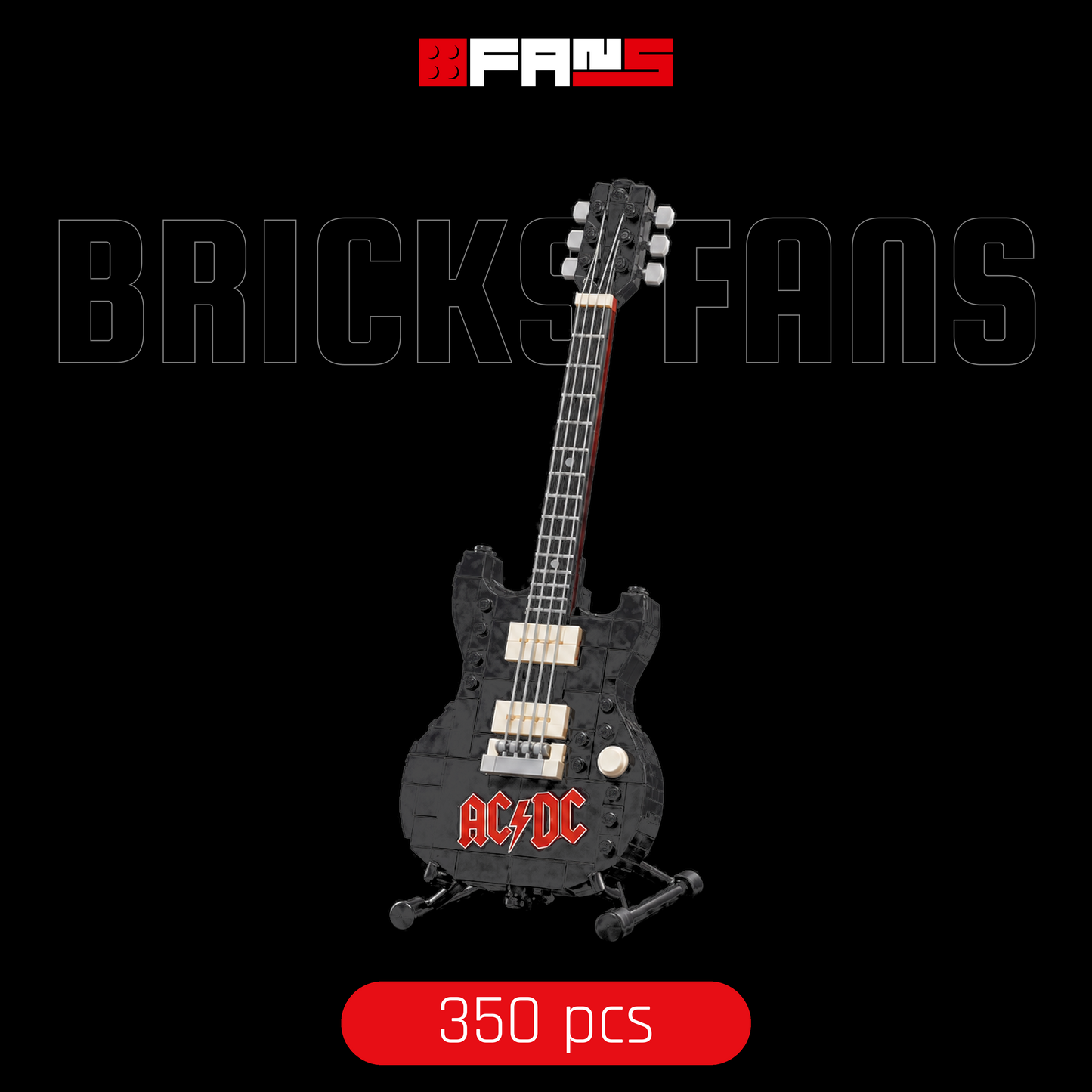 Ac/Dc Guitar (350 Pcs) - Bricks Fans cover