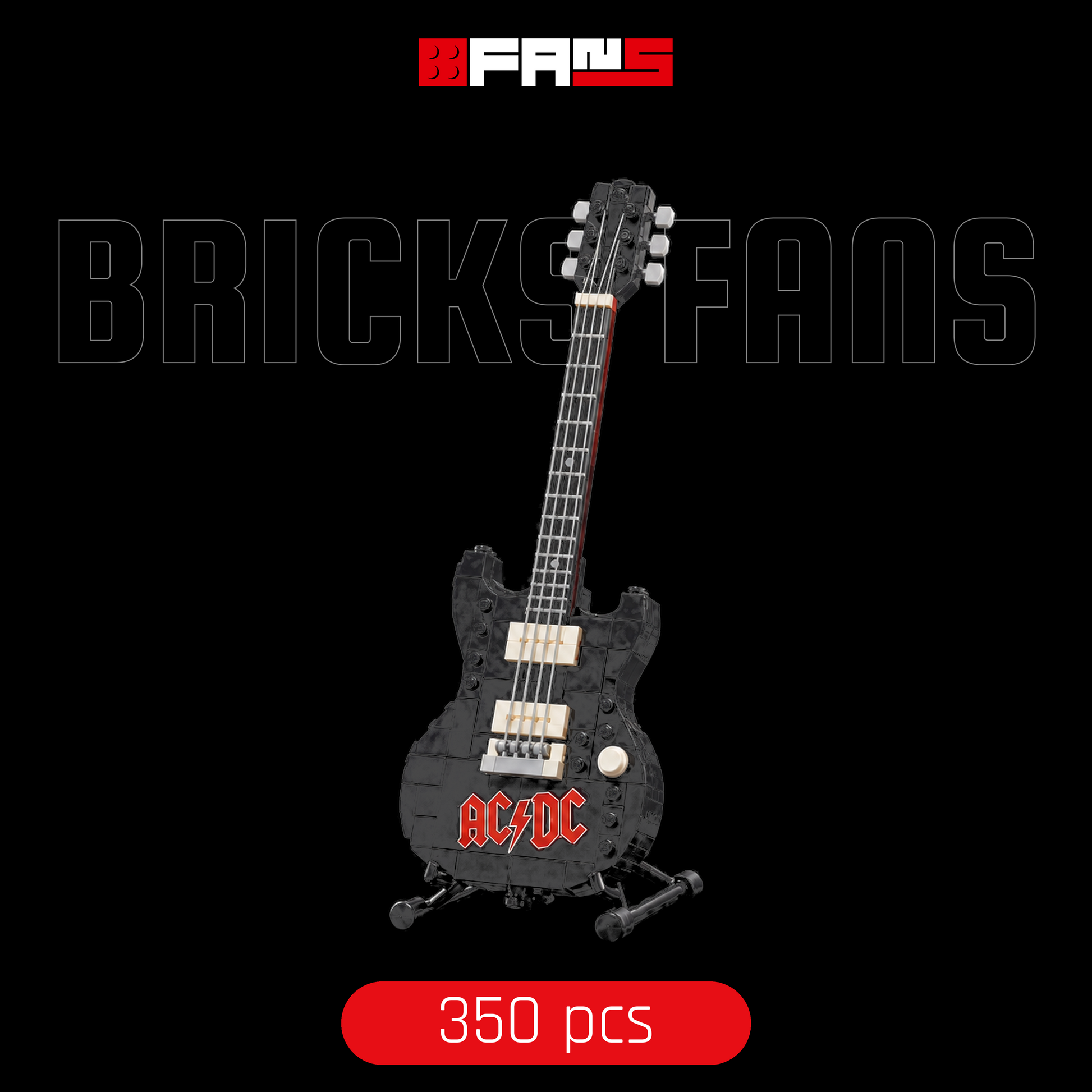 Ac/Dc Guitar (350 Pcs) - Bricks Fans cover