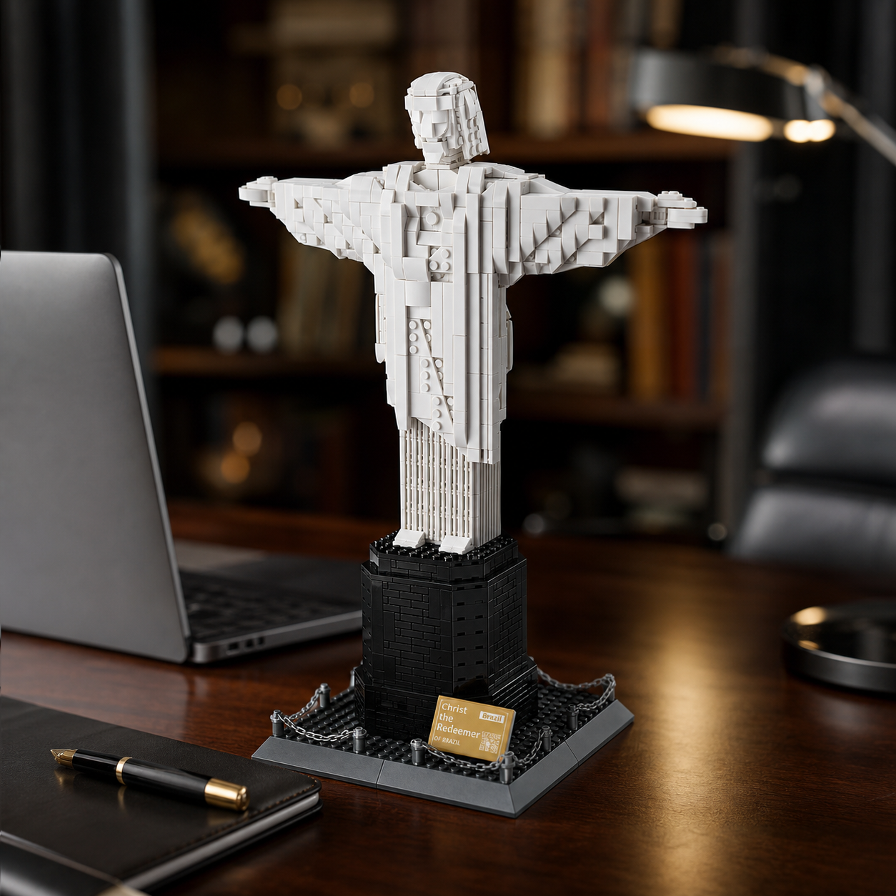 Christ the Redeemer (973 pcs) on an executive desk