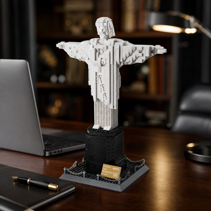 Christ the Redeemer (973 pcs) on an executive desk