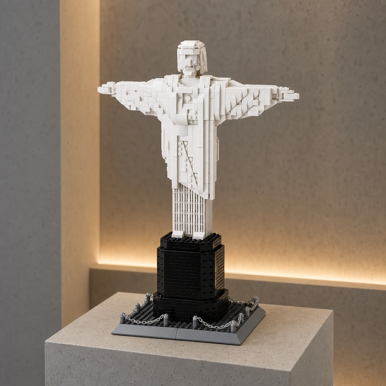 Christ the Redeemer (973 pcs) in a contemporary gallery alcove