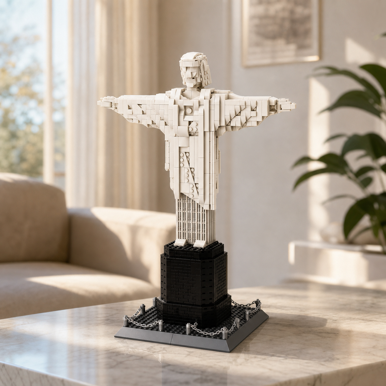 Christ the Redeemer (973 pcs) in a modern living room