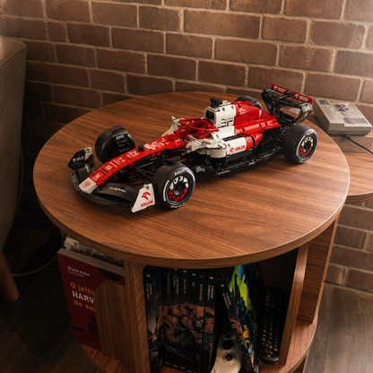 Bricks Fans ambient image - Formula 1 ORLEN C42 (1770 pcs) - Warm gaming side table lifestyle scene