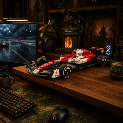 Bricks Fans ambient image - Formula 1 ORLEN C42 (1770 pcs) - Collector gaming desk lifestyle scene