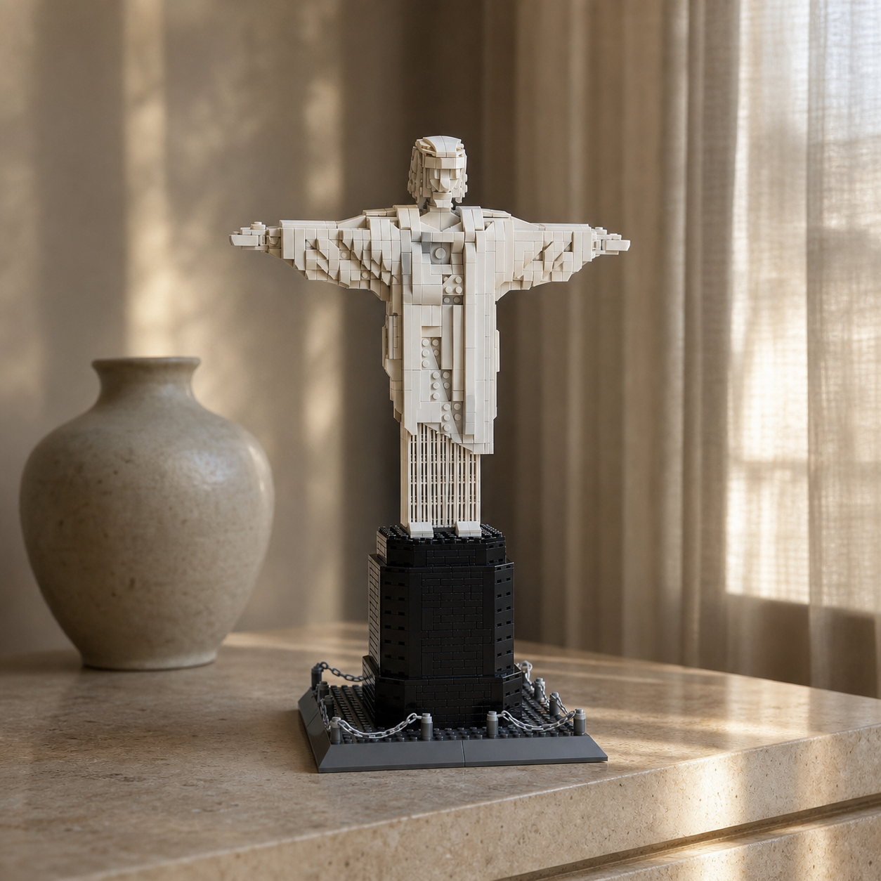 Christ the Redeemer (973 pcs) in a travertine living space