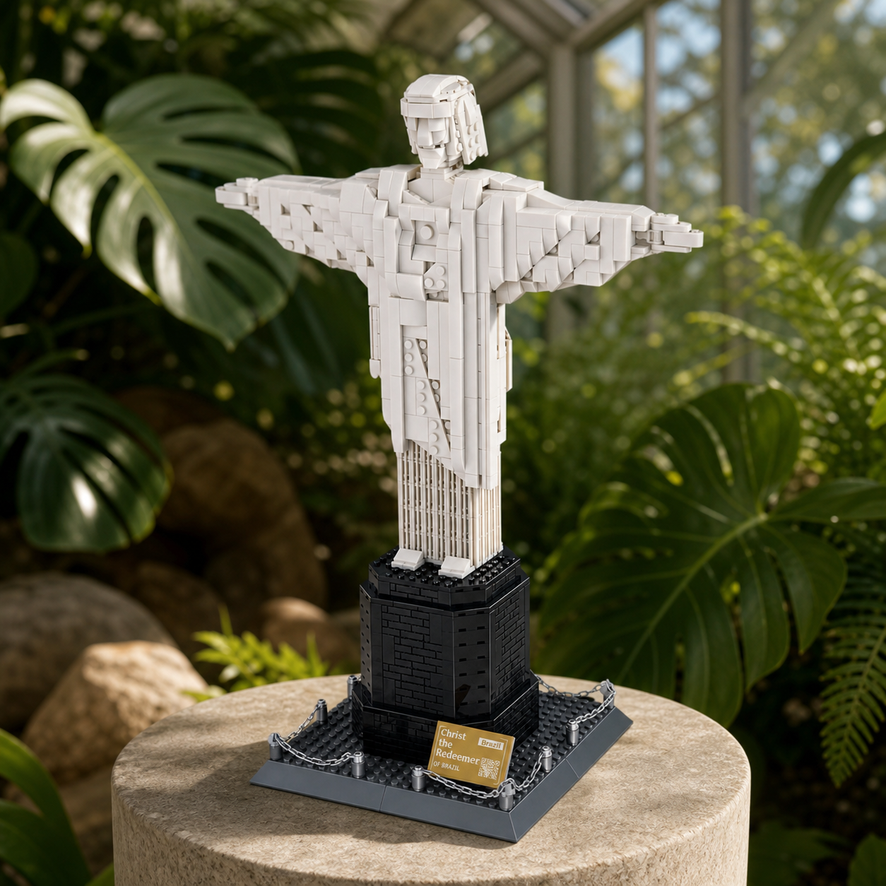 Christ the Redeemer (973 pcs) in a winter garden