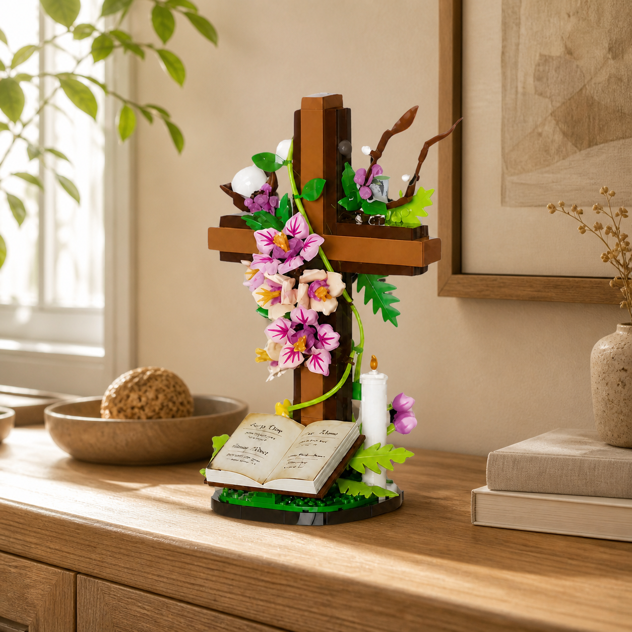 Croix de Jésus avec des fleurs (568 pièces) - Ambiante 1