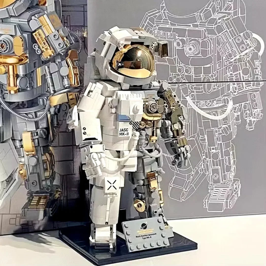 Astronauta (1088 szt.) - jednolite czarne tło, widok studyjny 1