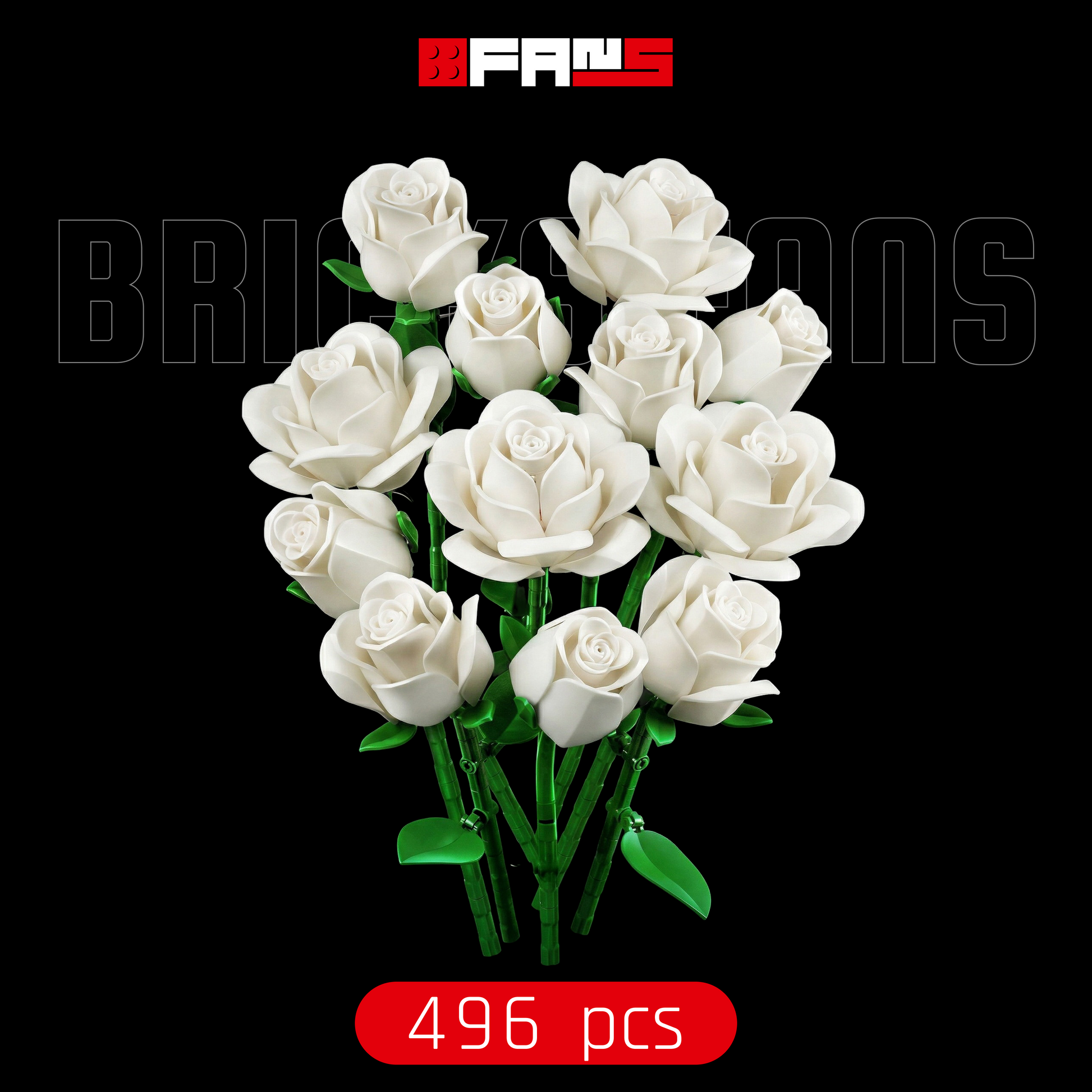 Букет белых роз (496) деталей)