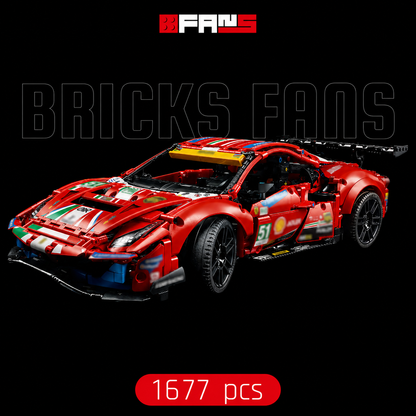 Bricks Fans cover - 488 GTE Red Car (1677 Pcs)