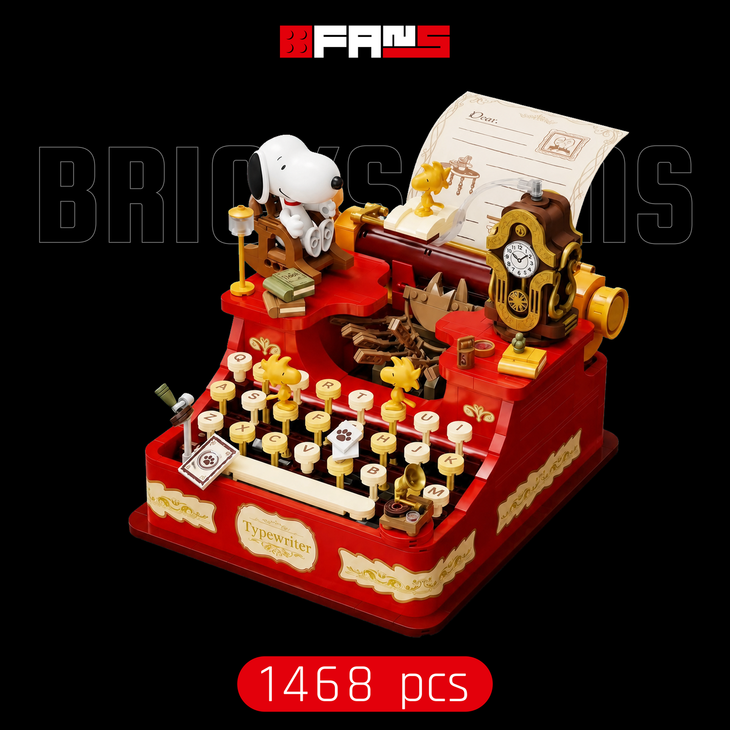 Обложка Bricks Fans - Снупи - Máquina De Escrever (1468 г.) деталей)