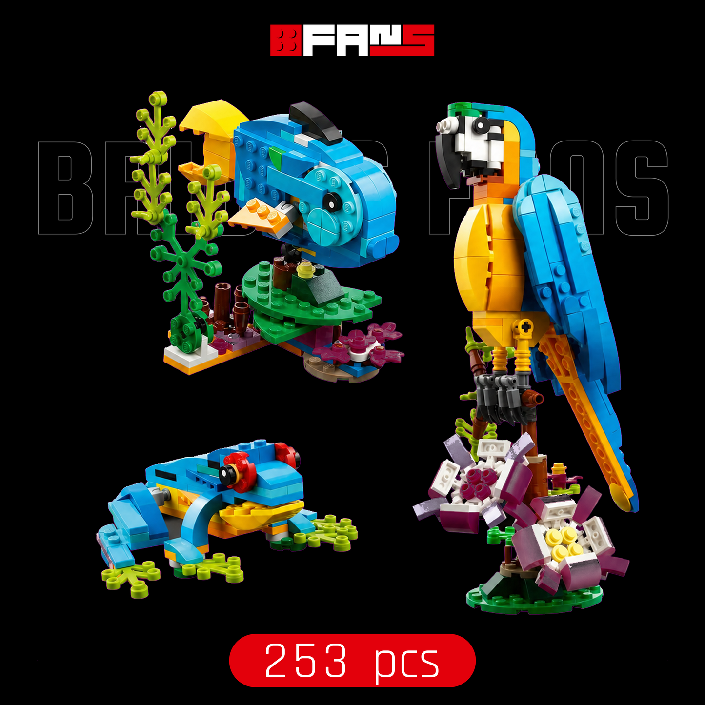 Funda para ventiladores Bricks - Parrot 3 en 1 (253 piezas)