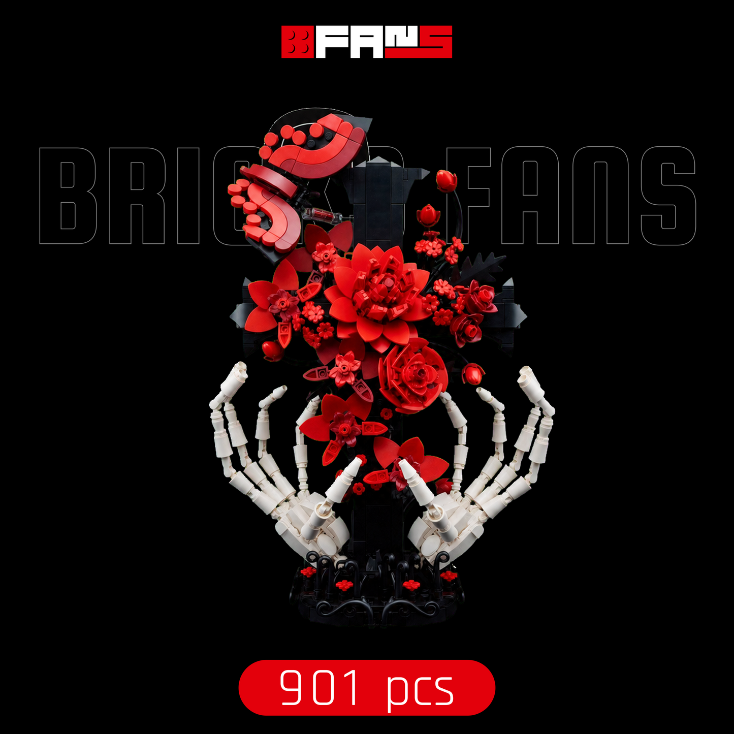 Bricks Fans-omslag - Floral Cross Sanctuary (901 onderdelen)