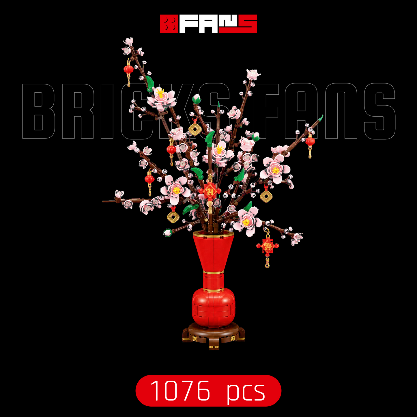 Coperta Bricks Fans - Flor De Pessegueiro (1076 piese)