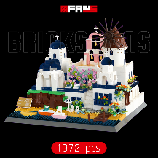 Bricks Fans cover - Santorini Island - Greece (1372 Pcs)