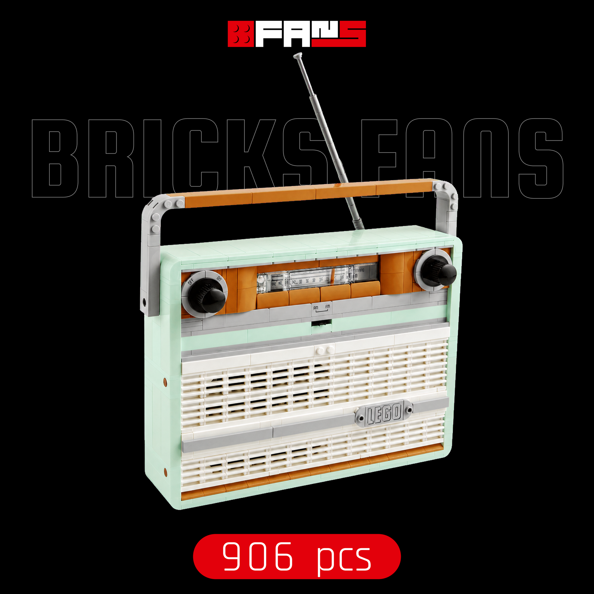 Bricks Fans-Cover – Rádio Retro (906 Teile)