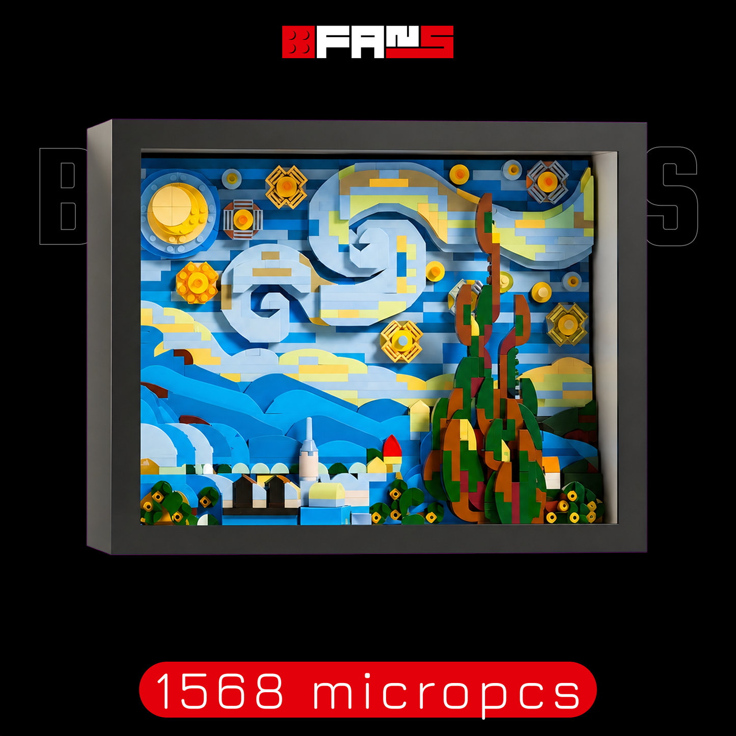 Portada Bricks Fans - O Museu: A Starry Night Art Frame (1568 Micro-piezas)