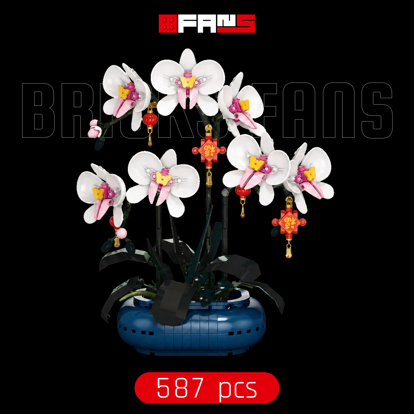 Coperta Bricks Fans - Orquídea Phalaenopsis Em Vaso (587 piese)