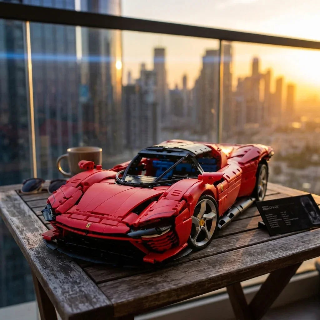 Red Sports Car Daytona — scena generata 1 [daytona_balcony.png]