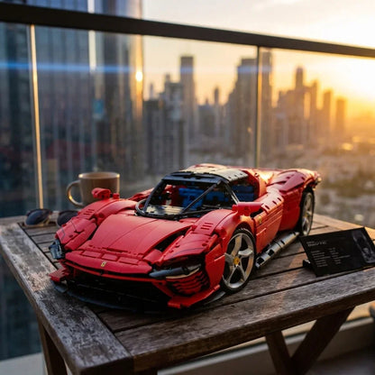 Red Sports Car Daytona — scena generata 1 [daytona_balcony.png]
