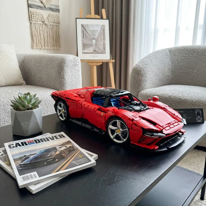 Auto sportiva rossa Daytona — scena generata 3 [daytona_coffee_table.png]
