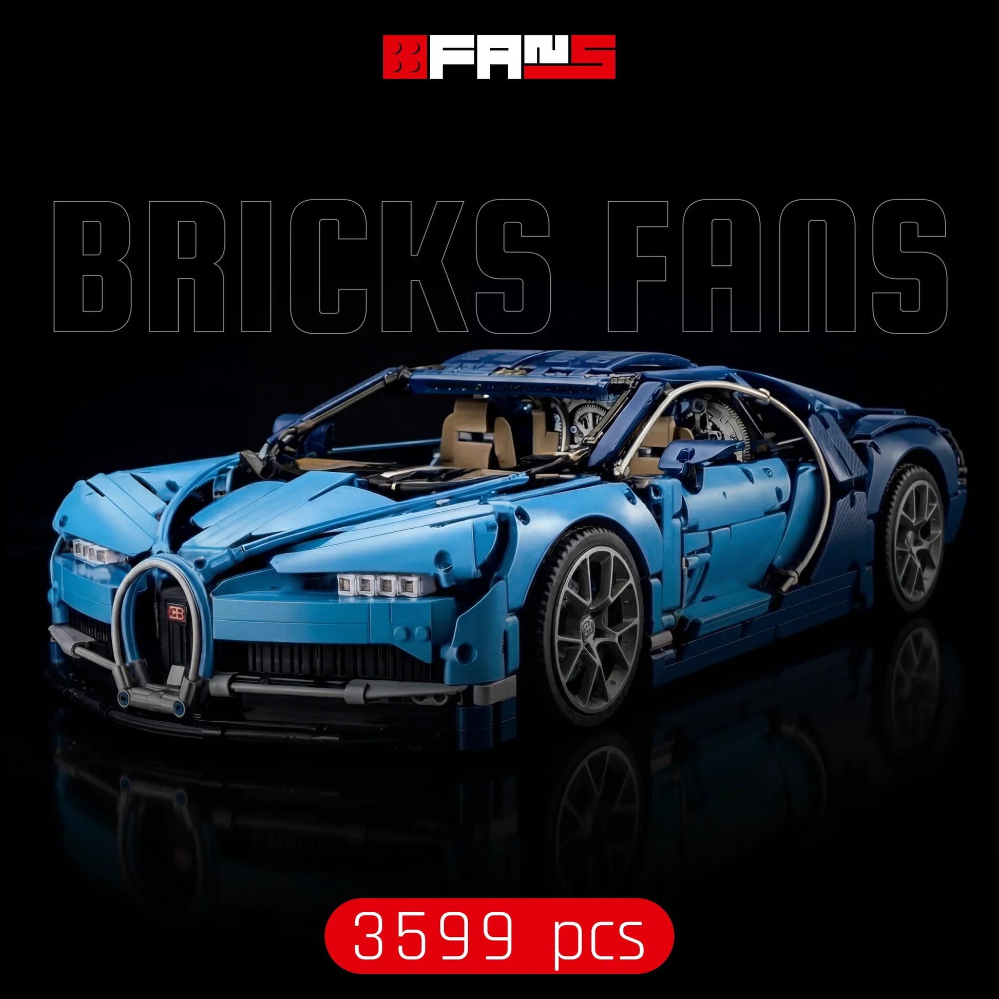 Auto sportiva blu Chiron (3599 pezzi)