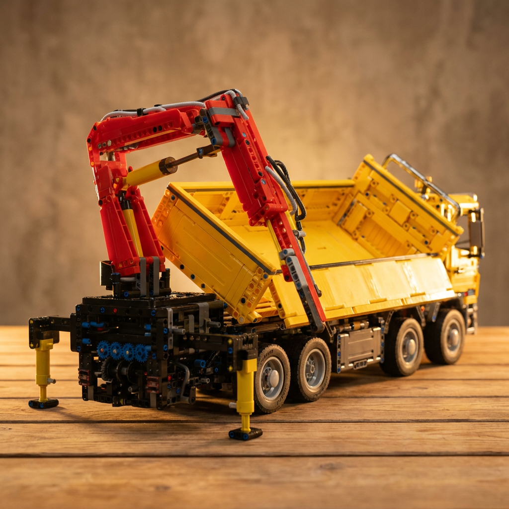 Samozasysający samochód ciężarowy z żurawiem (4012 elementów) 