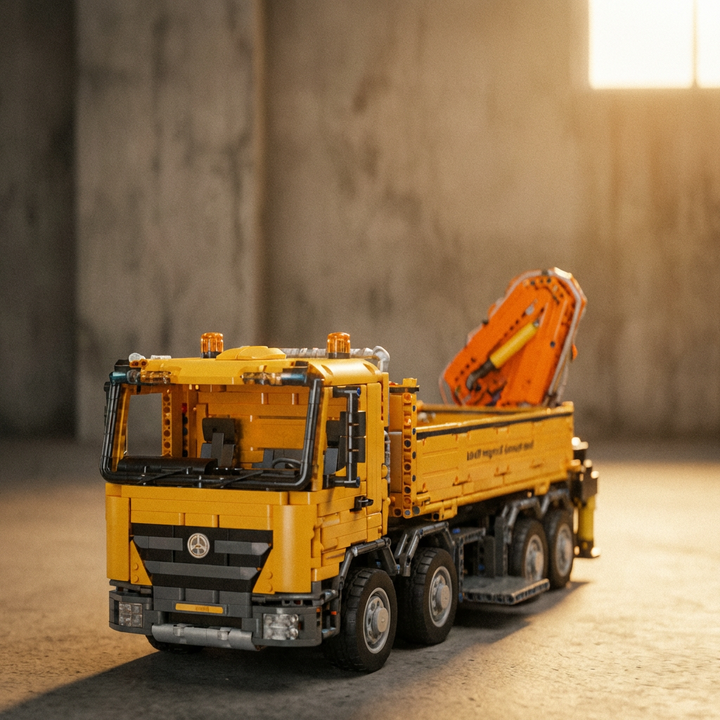 Samozasysający samochód ciężarowy z żurawiem (4012 elementów) 