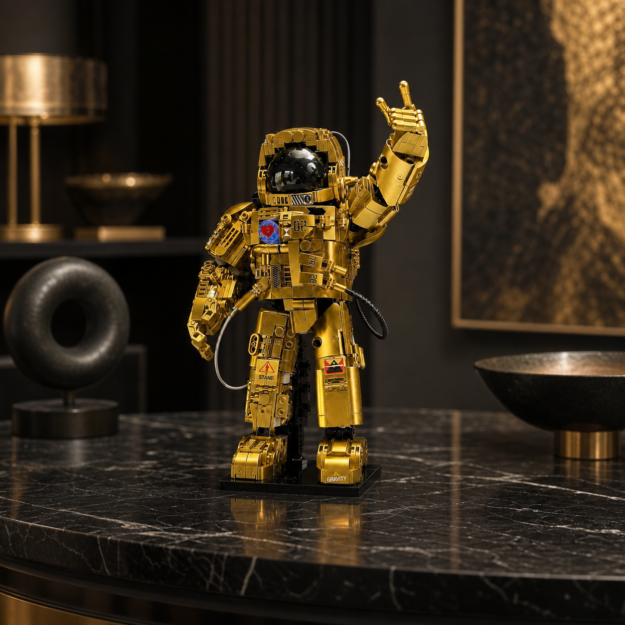 Astronaut de aur (990 piese) - Interior 04: Interior de lux cu marmură neagră