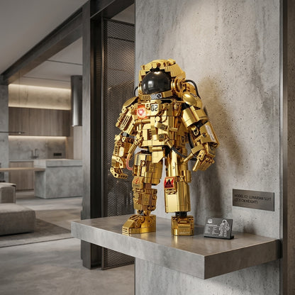Astronaut de aur (990 piese) - Afișaj industrial modern de raft plutitor din beton