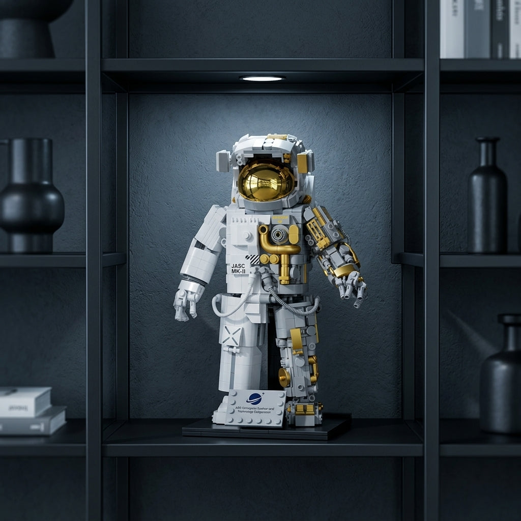 Astronaut (1088 szt.) - Półka na książki z czarnej matowej stali