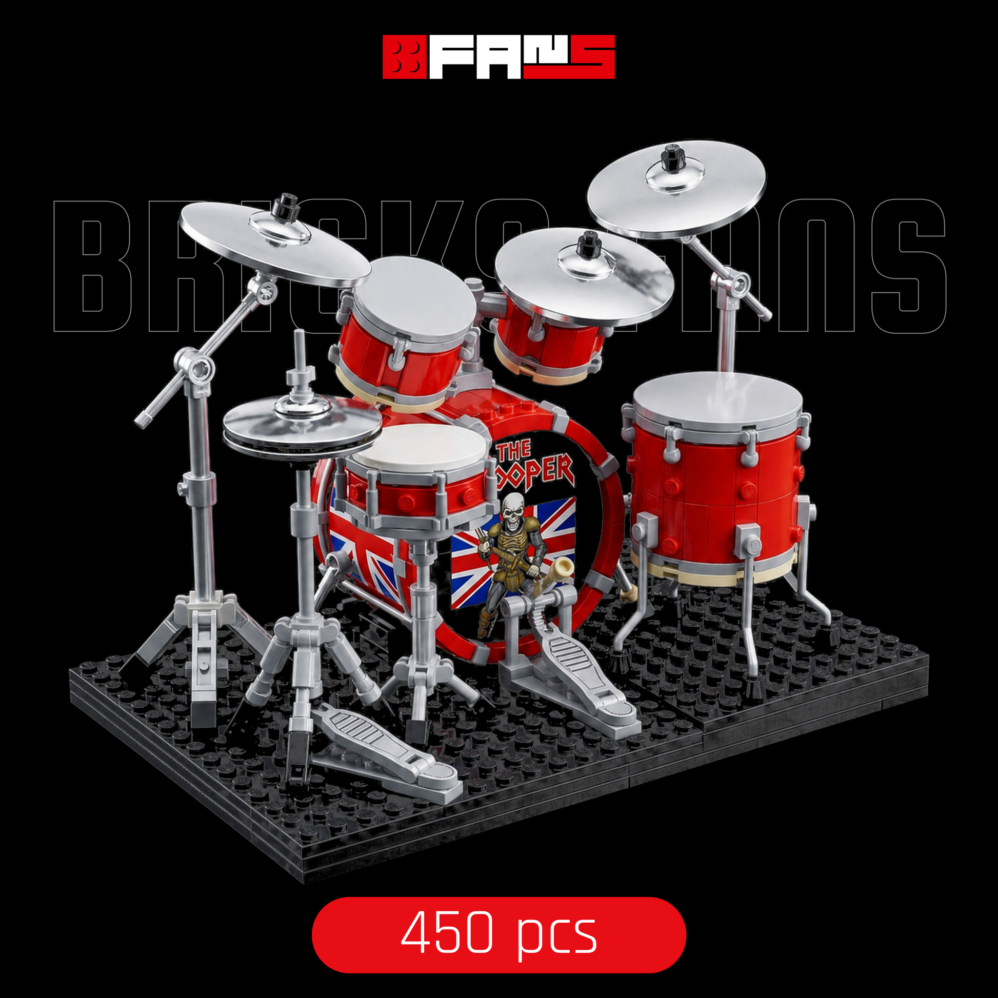Iron Maiden Drum Kit (450 Pcs) - Bricks Fans cover