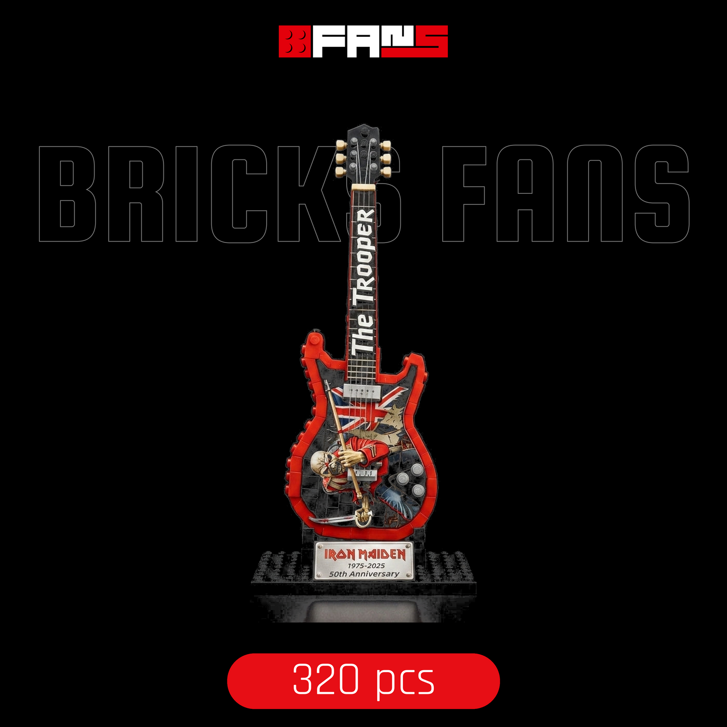 Iron Maiden Guitar - The Trooper (320 Pcs) - Bricks Fans cover