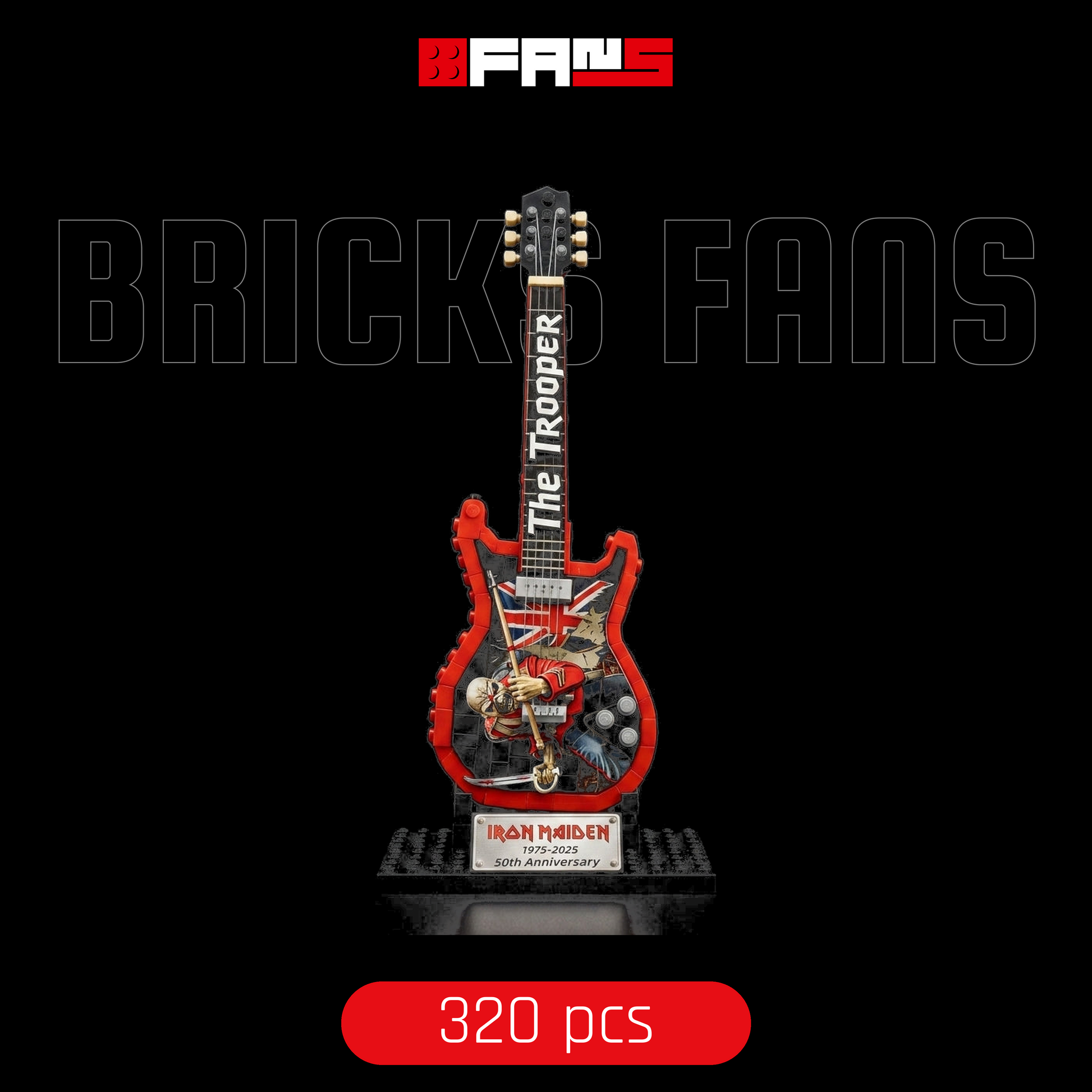 Iron Maiden Guitar - The Trooper (320 Pcs) - Bricks Fans cover