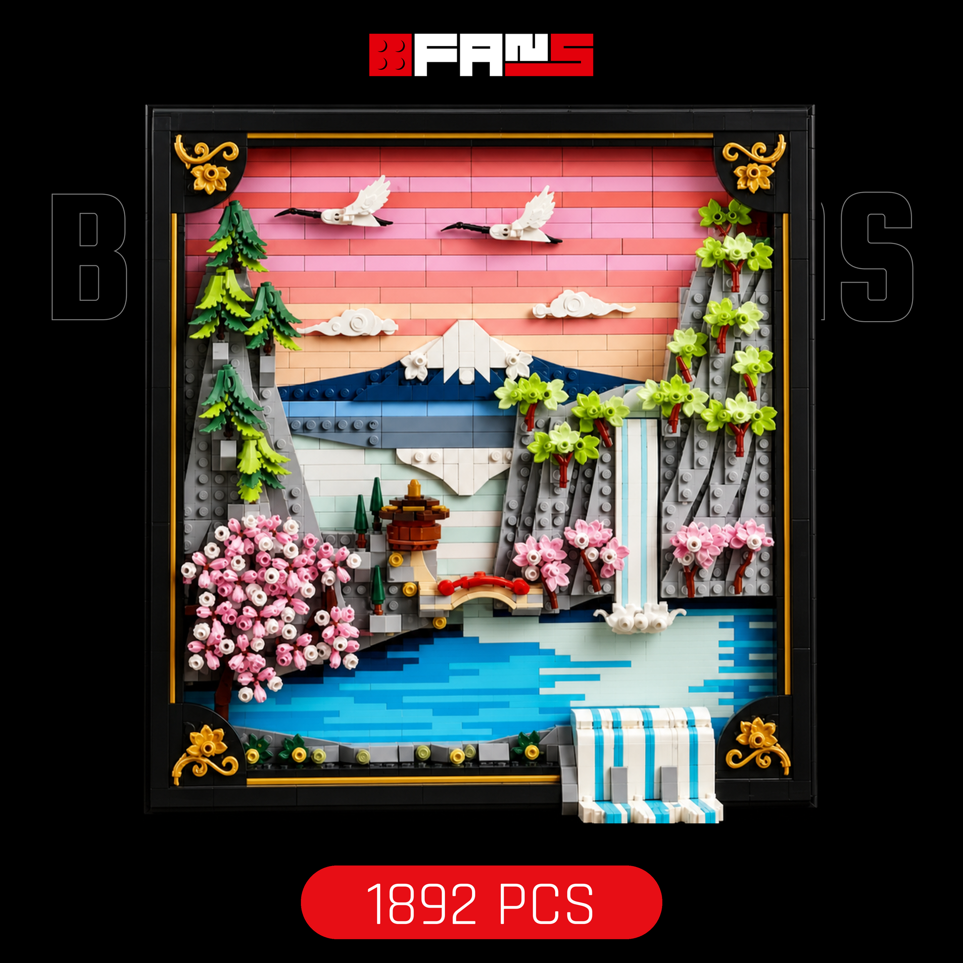 Japanese Cherry Blossom Art Frame (1892 Pcs) - Bricks Fans cover