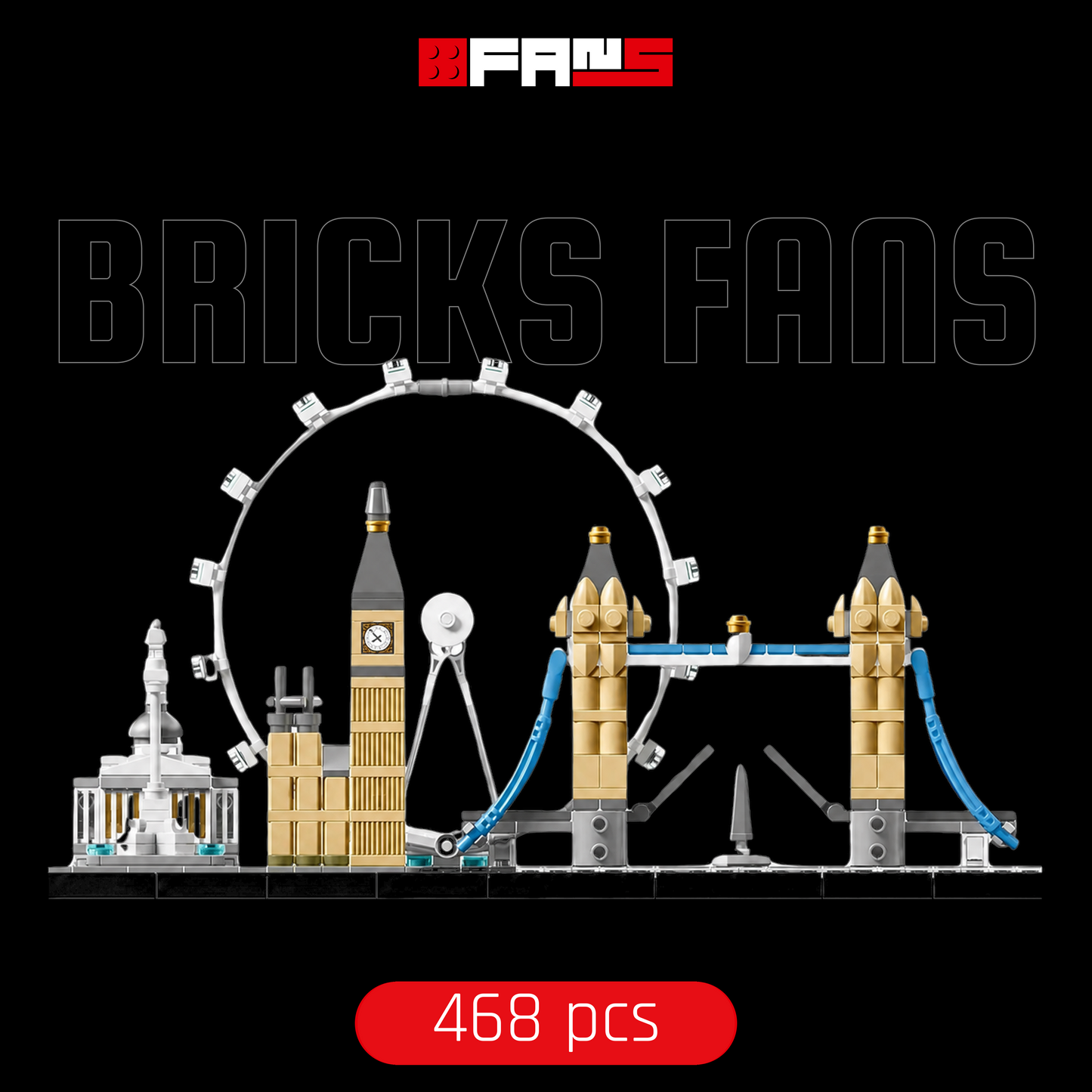 London City Skyline (468 szt.) - oficjalna okładka Bricks Fans