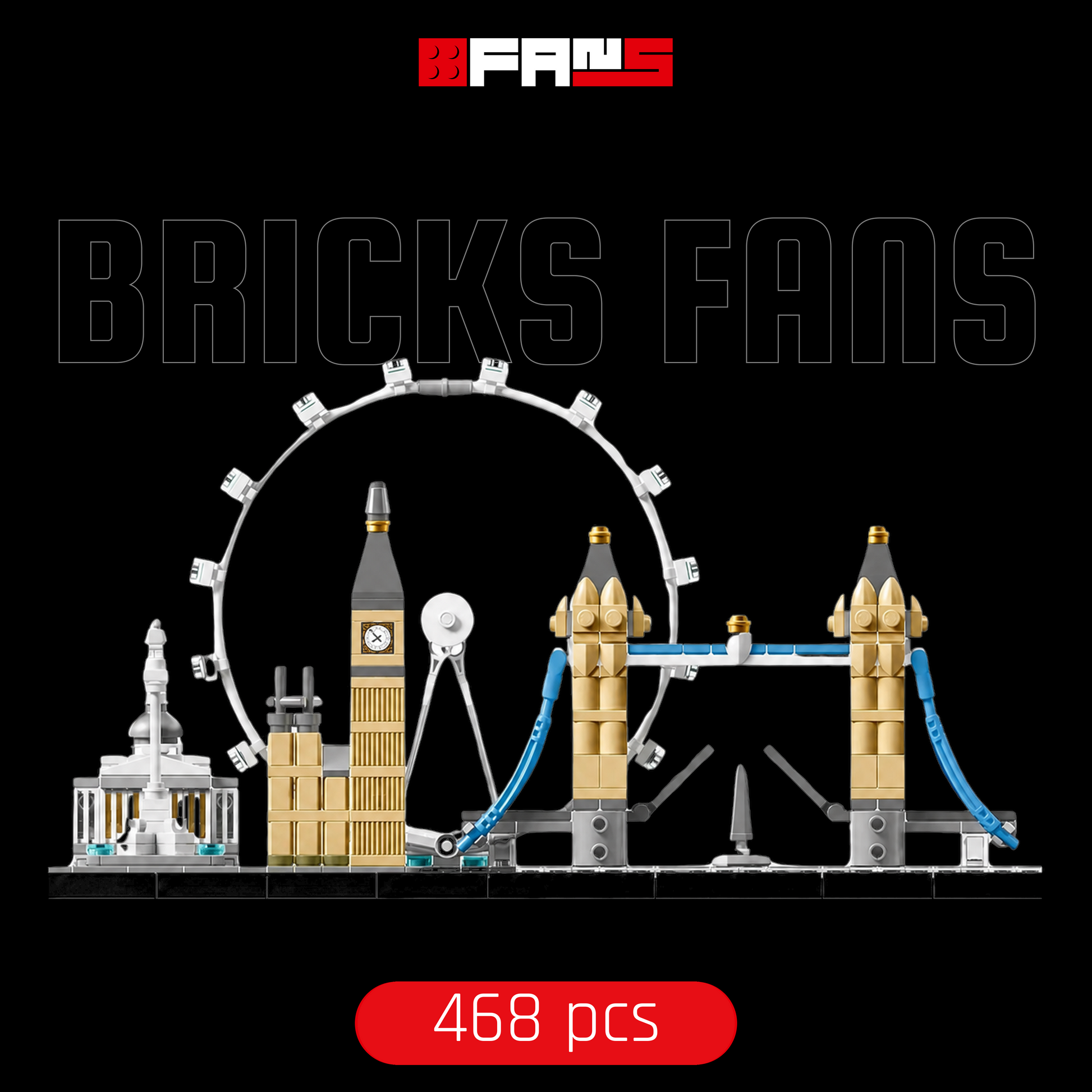 London City Skyline (468 szt.) - oficjalna okładka Bricks Fans
