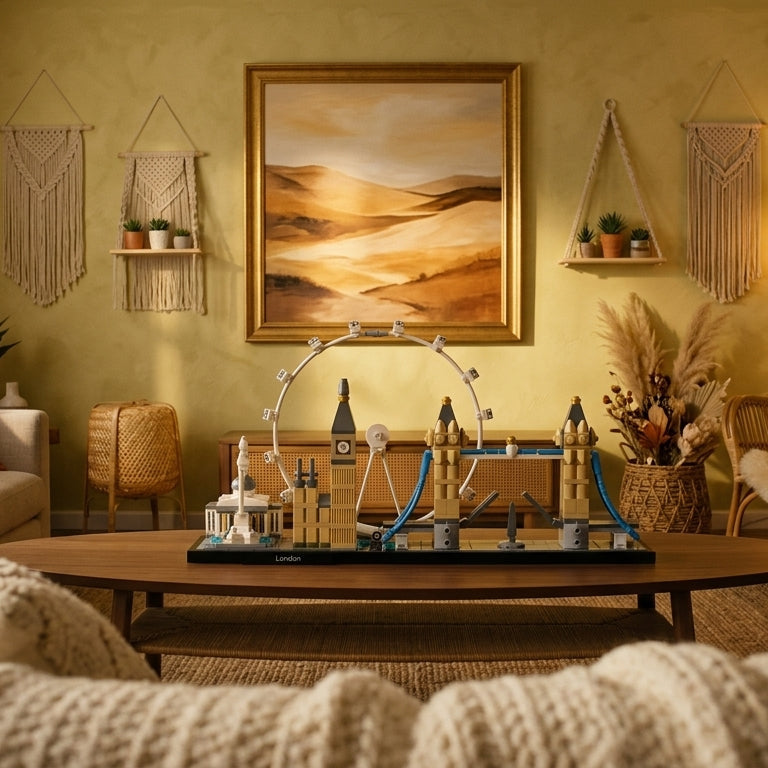 Skyline Londynu (468 szt.) - Sala Boho com Quadro
