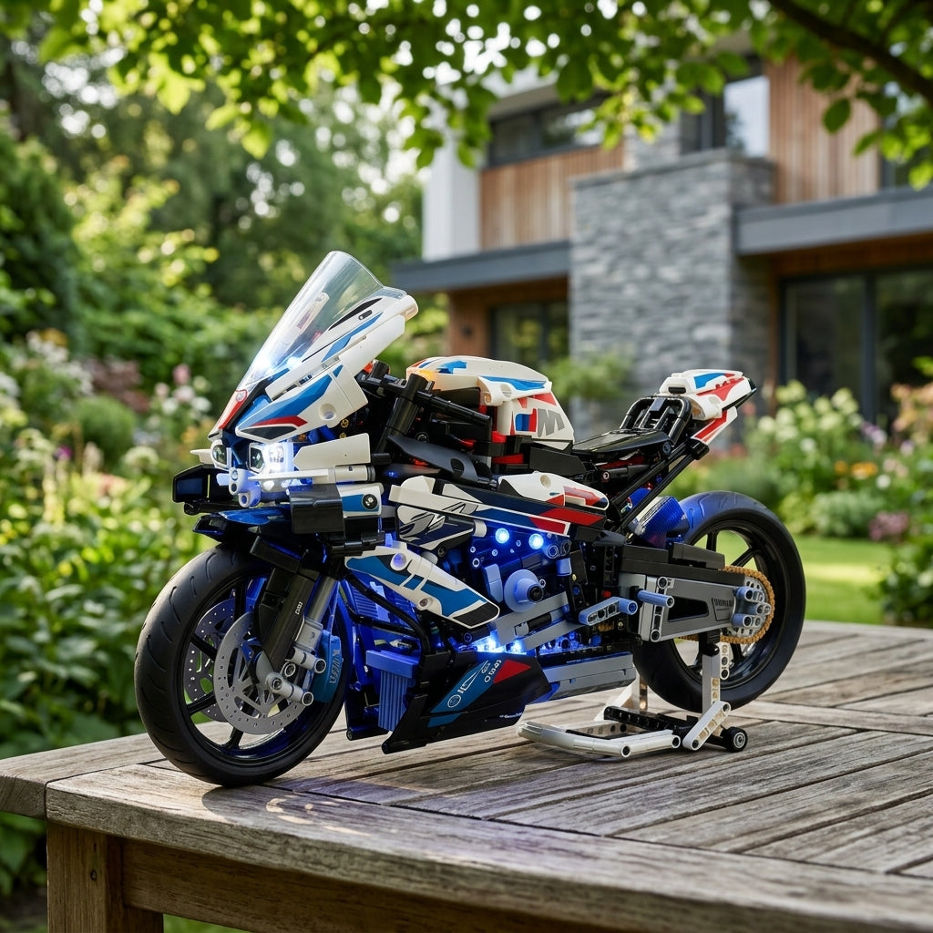 Blue Superbike M1000 — generated scene 1 [m1000_backyard.png]