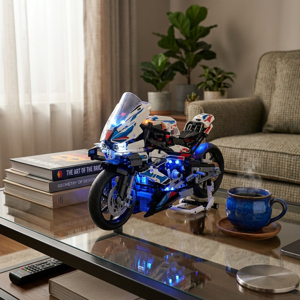Blue Superbike M1000 — generated scene 3 [m1000_coffee_table.png]