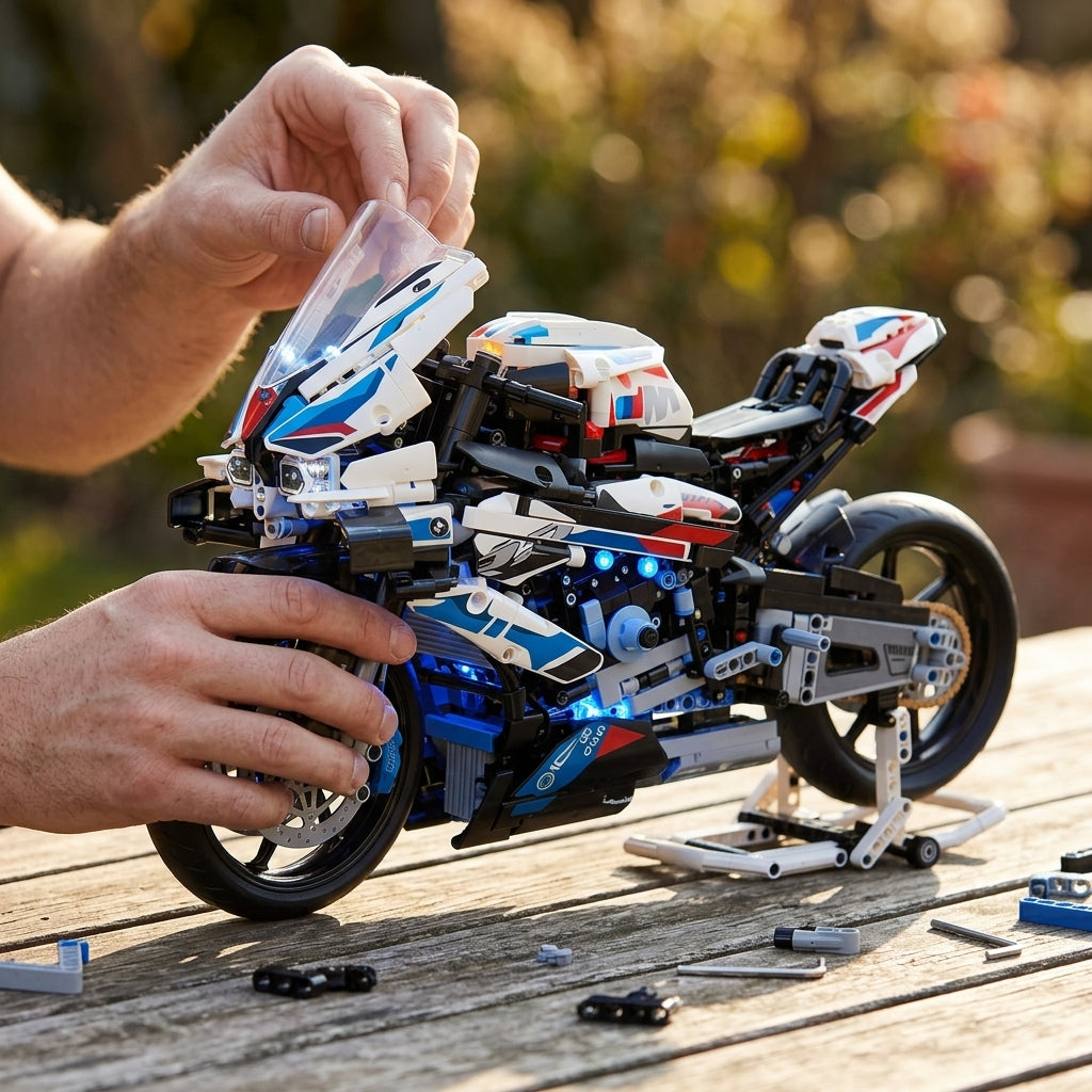 Blue Superbike M1000 — generated scene 5 [m1000_hands_outdoor.png]