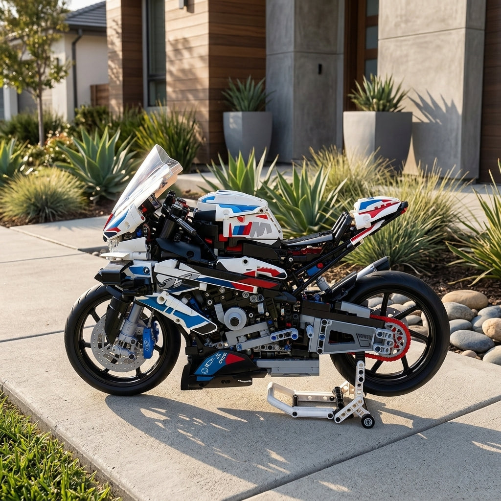 Blue Superbike M1000 — generated scene 10 [m1000_sidewalk.png]