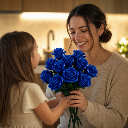 Blauw rozenboeket (608 onderdelen)