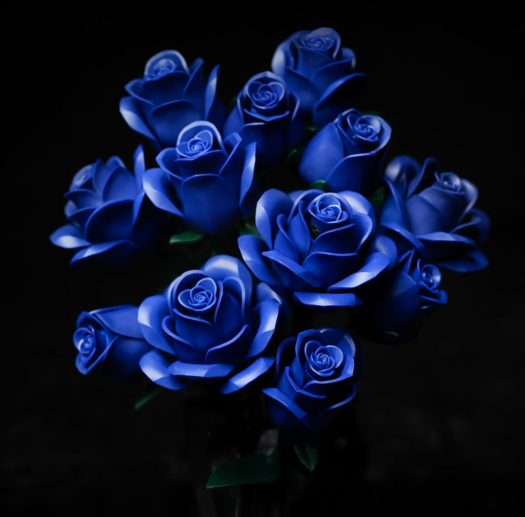 Blauw rozenboeket (608 onderdelen)