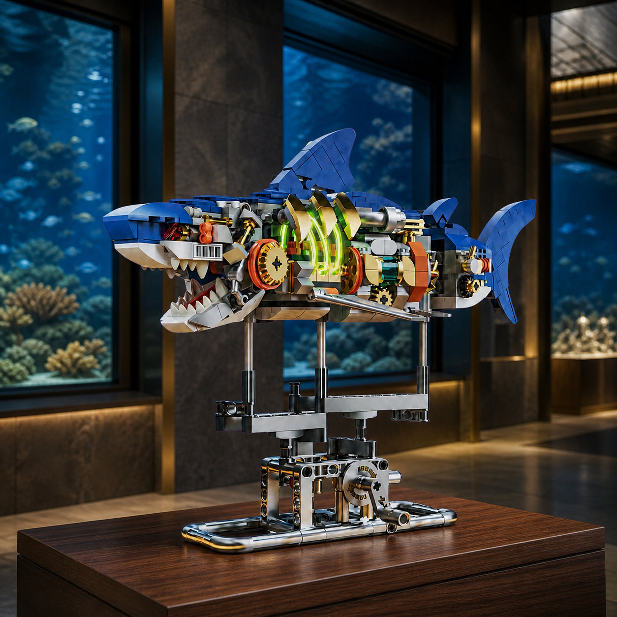 Tiburón mecánico con luces (687 piezas) - Ambiente 1