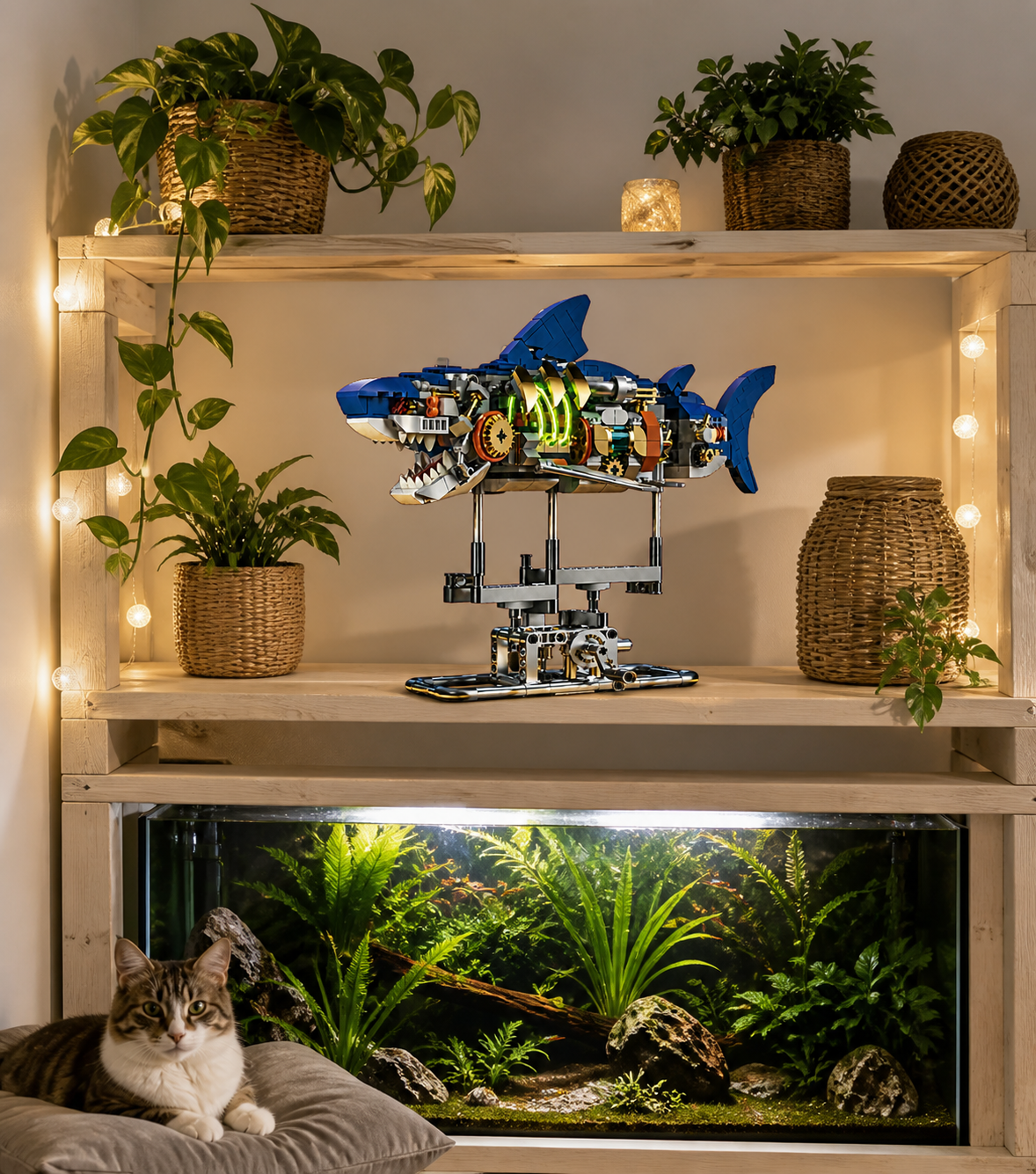 Tiburón mecánico con luces (687 piezas) - Ambiente 8