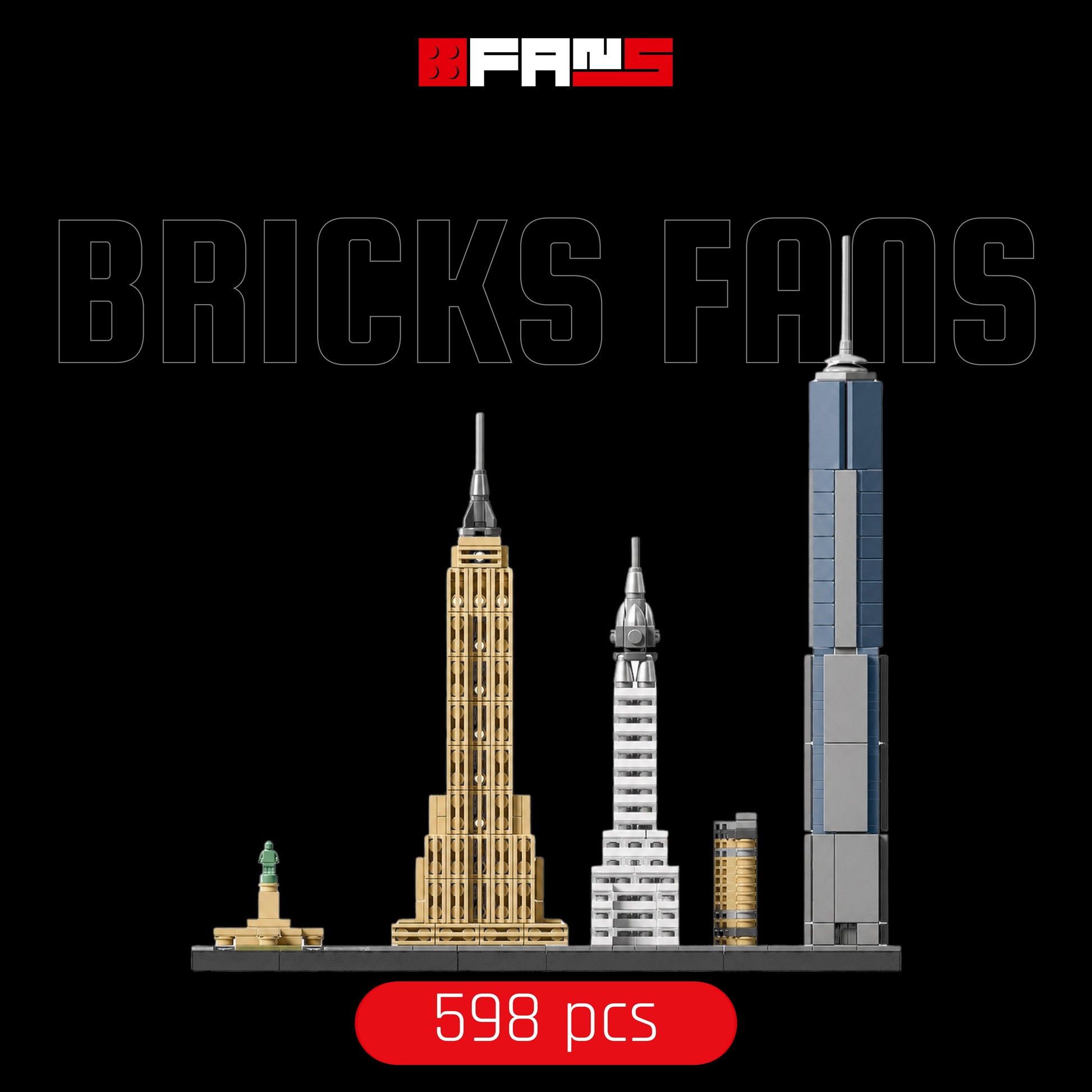Skyline van de stad Parijs (649 onderdelen) - Officiële cover van Bricks Fans