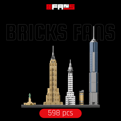 Skyline van de stad Parijs (649 onderdelen) - Officiële cover van Bricks Fans